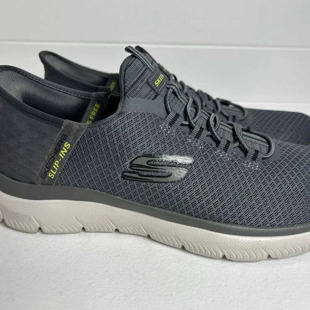 Skechers Men’s Slip ins Shoes Size 8 Charcoal Gray Comfort Memory Foam Flaw